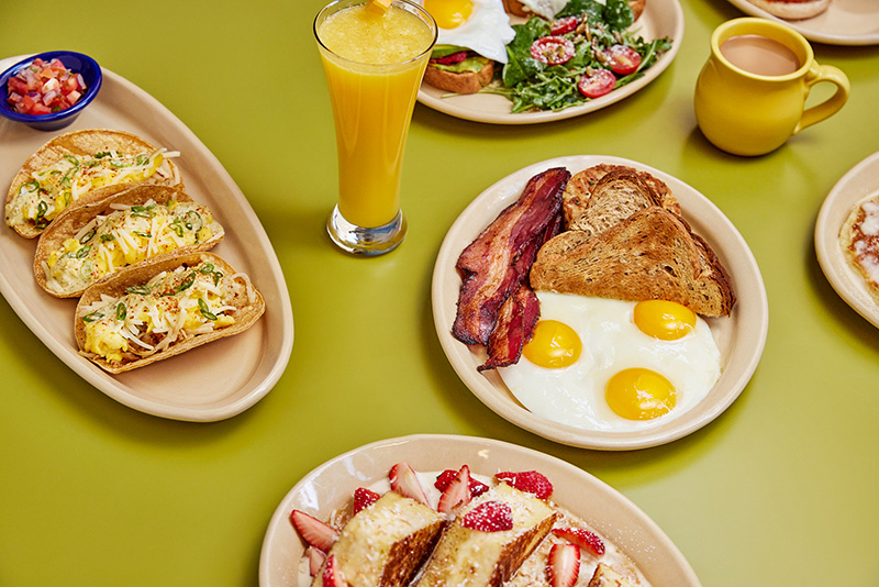 Snooze Menu Items on Green Tabletop